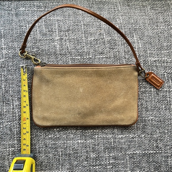 Coach Tan Brown Suede Wristlet - Picture 2 of 4